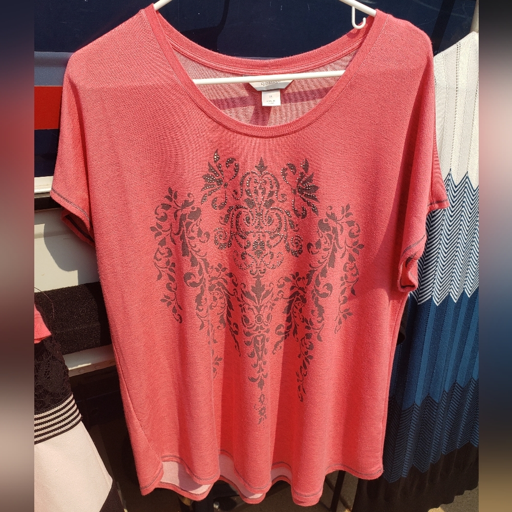 CJ Banks beaded top shirt 1X
